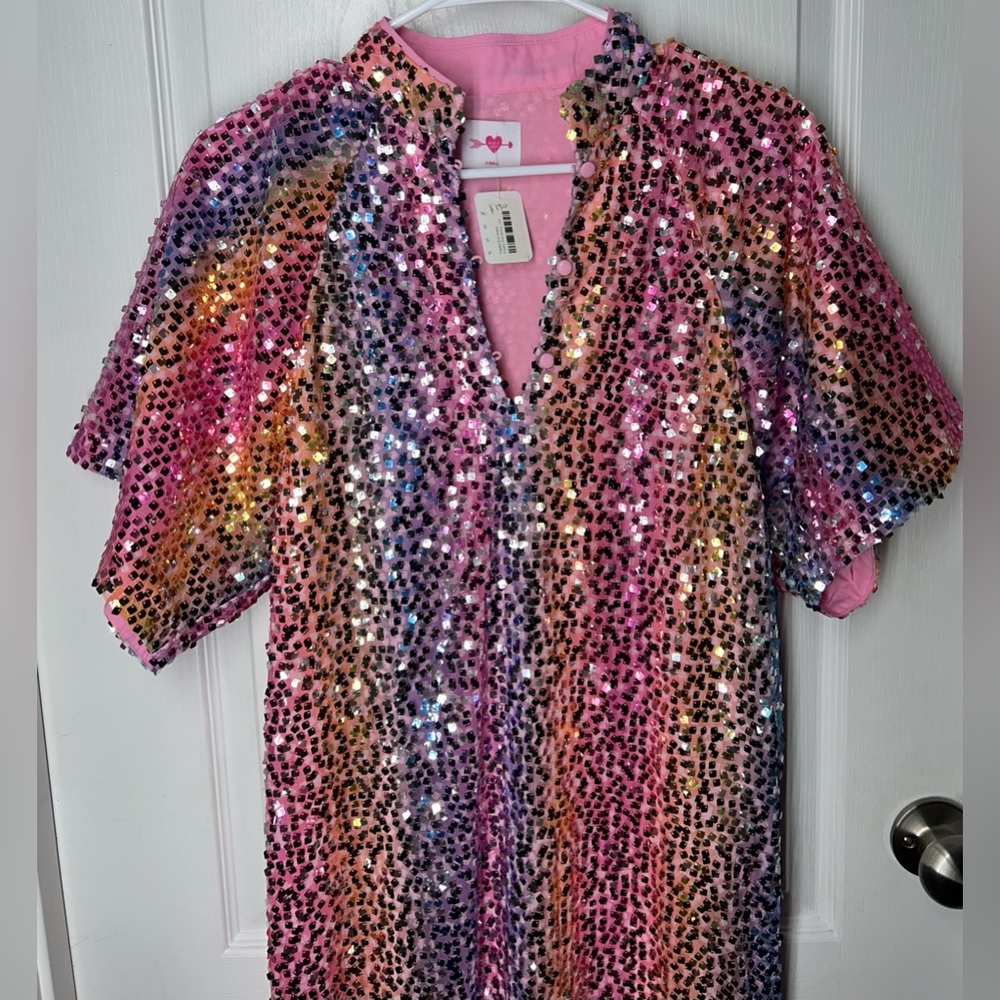Buddy Love NWT Leighton Colorful Sequin Festival Maxi Dress Sz XS Party Rainbow - Picture 7 of 12